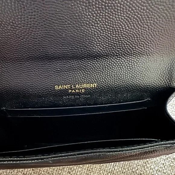 Saint Laurent (YSL) Textured Black Leather Wallet and Card Holder - Picture 4 of 5